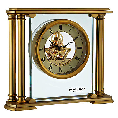London Clock Company 1922 Gold Column Skeleton Mantel Clock London Clock Company 1922 Gold Column Skeleton Mantel Clock